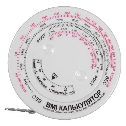 Рулетка Tools Healthy Lifestyle, 1,5 метра белая пластиковая, с мягкой лентой