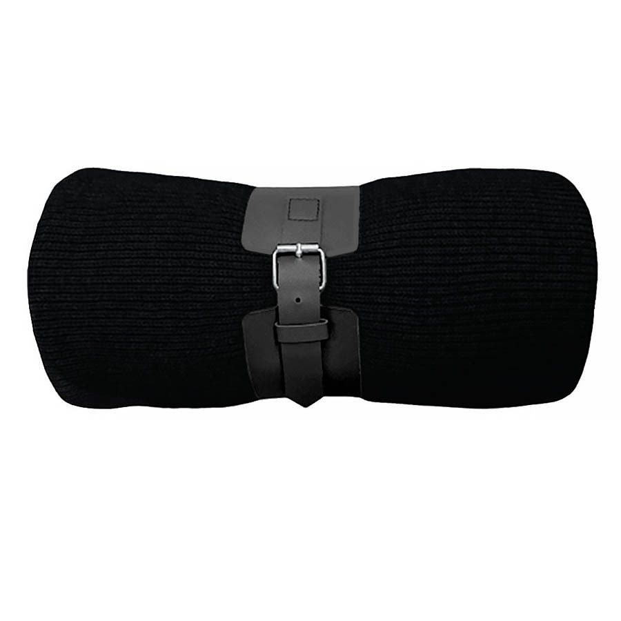 Плед  "Belt"; чёрный; 130 х 180 см; 100% акрил, с поясом