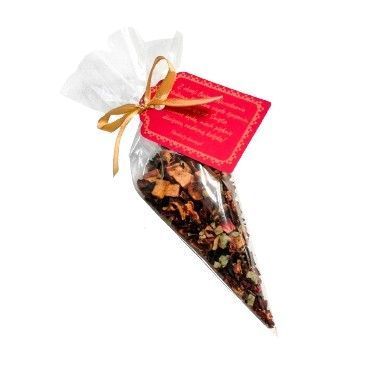 Чай в букете-рожке с брендированной биркой