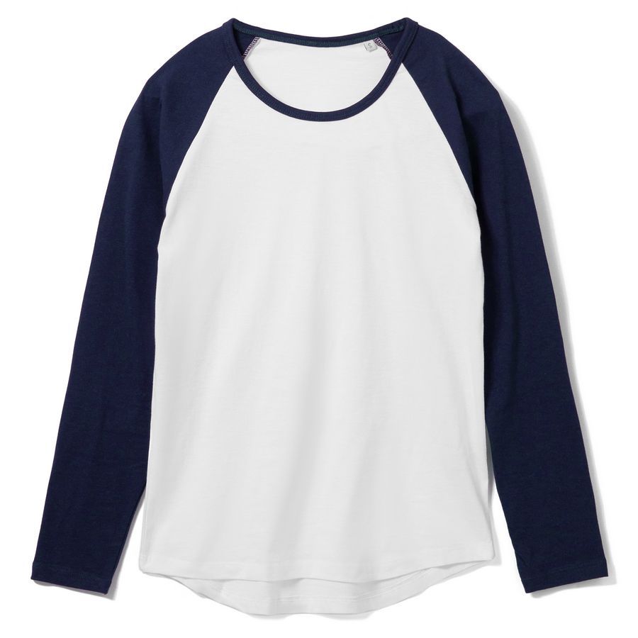 Футболка женская с длинным рукавом Milky Lsl, белая с темно-синим, размер XXL