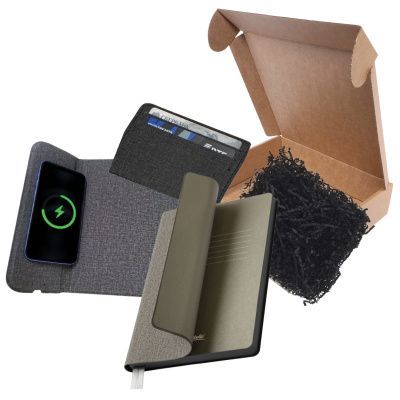 Подарочный набор "50 оттенков серого": коврик для мыши, чехол для карт, ежедневник