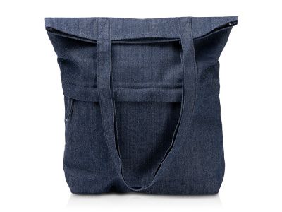 Сумка из переработанной джинсовой ткани «Кирк» с передним карманом на молнии