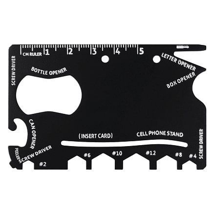 Мультитул Tools Capture в виде карточки, стальной, в чехле из кожзама, черный