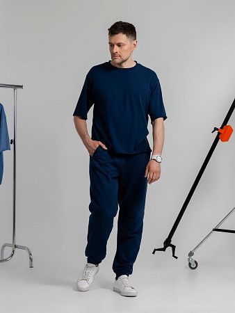 Футболка оверсайз Vozduh 2.0, синяя, размер XS/S