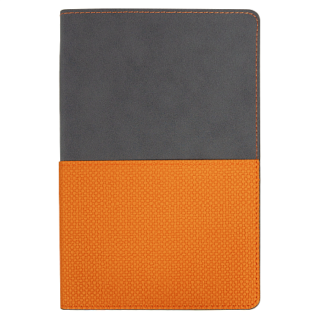 Ежедневник Flexy Smart Harbor Nuba Gemini А5, серый/оранжевый, недатированный, в гибкой обложке