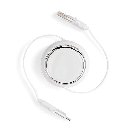 Складной кабель с переходниками pocketCoil, белый