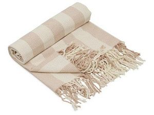 Плед «Reglet» из хлопка с бахромой