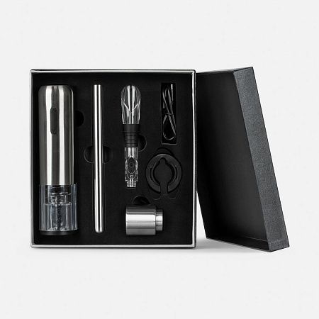 Винный набор Veritas, черный с серебристым