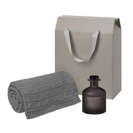 Подарочный набор Mizu, Fado, серый (диффузор, плед)