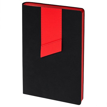 Ежедневник Bookmark, недатированный, черный с красным