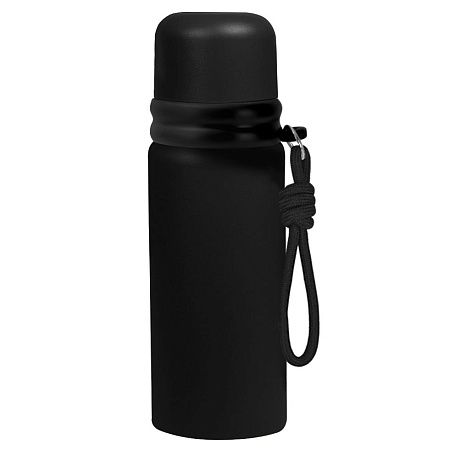 Термос Knotrope со шнурком на карабине, чёрный 
