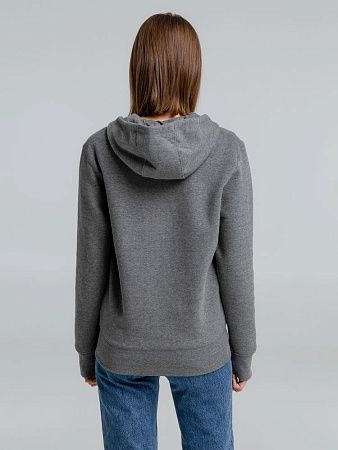 Толстовка на молнии с капюшоном унисекс King, темно-серый меланж, размер 3XL