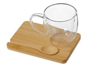 Кружка с двойными стенками на подставке с ложкой «Teatrio»