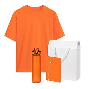 Набор с одеждой RUST (футболка, бутылка, блокнот, ручка), оранжевый, 3XL/4XL
