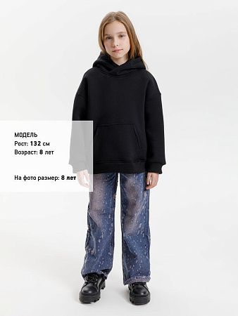 Худи детское оверсайз Junipero, черное, размер 6 лет (110-116 см)