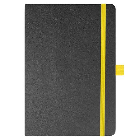 Блокнот Flexy Forest Urban Soft leather  А5, недатированный, с резинкой и петлей для ручки, в гибкой обложке, черно-желтый
