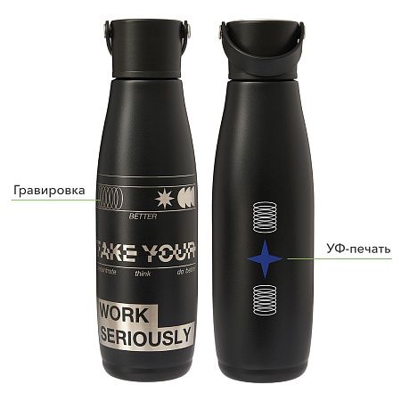 Термобутылка вакуумная герметичная Боска (Bosca), серая