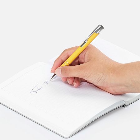 Ручка шариковая Keskus Soft Touch, желтая
