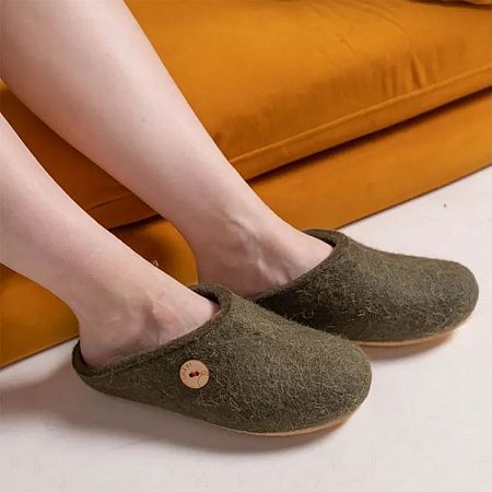 Домашние валенки Step, зеленые (олива), размер 47