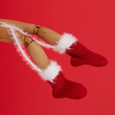 Подвеска на елку «Вьюжка», носочки, красная