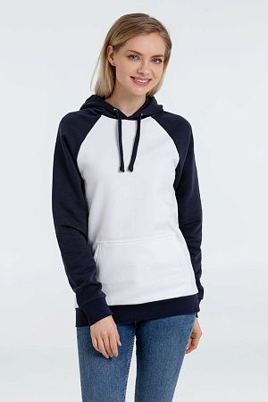 Толстовка унисекс Seattle, белая с темно-синим, размер 3XL