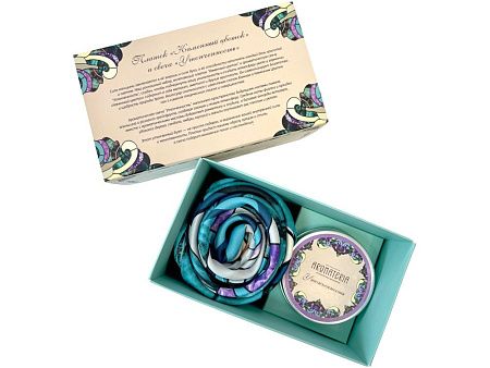 Набор: платок «Каменный цветок» и свеча «Утонченность»