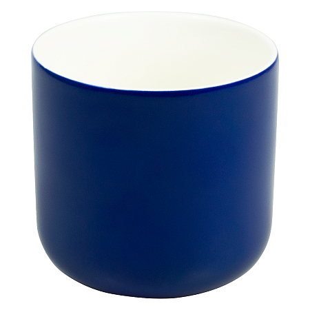 Кружка фарфоровая Casa Grande Iris Varnish, глянцевая, темно-синяя/белая,  400 мл