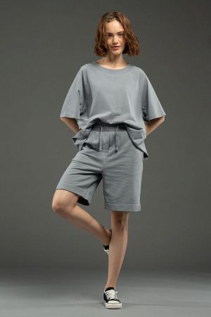 Футболка унисекс оверсайз T2, серая, размер XS/S