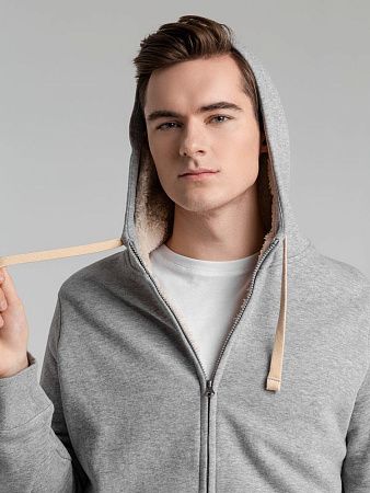 Толстовка унисекс на молнии Sherpa 280, серый меланж, размер XXS