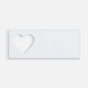Лейбл из ПВХ с вырубкой «Сердце», белый