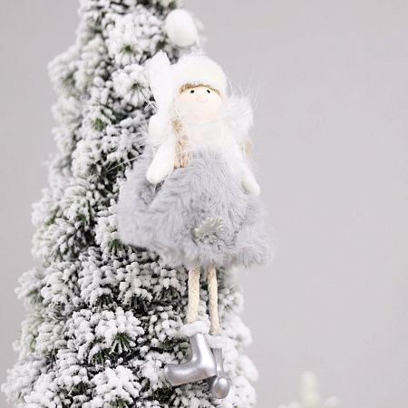 Новогоднее украшение Рождественский ангел, серый