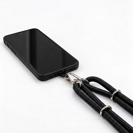 Шнур Cord с кольцами, карабинами и держателем для телефона, с регулировкой длины