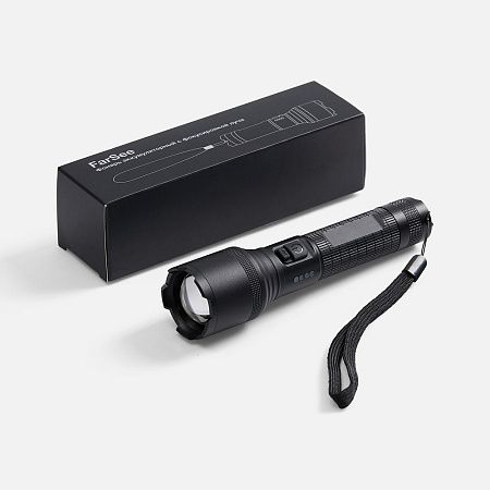 Фонарь аккумуляторный с фокусировкой луча FarSee, черный