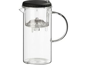 Стеклянный заварочный чайник «Gunfu», цвет: прозрачный, черный