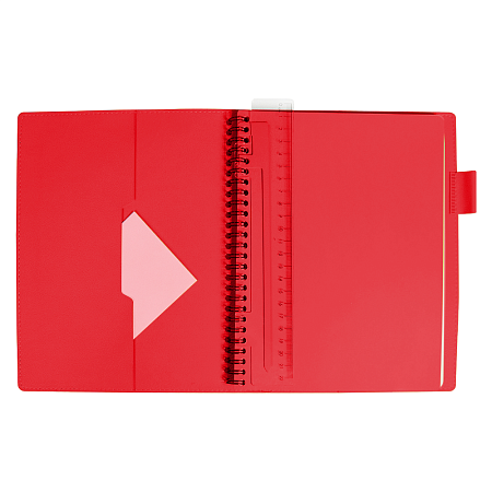 Ежедневник Flexy Verde Sivilia B5 на пружине, серо-красный, недатированный, в гибкой обложке
