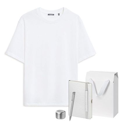 Набор с одеждой RUST (футболка, колонка, ежедневник, ручка), серебряный, XS/S