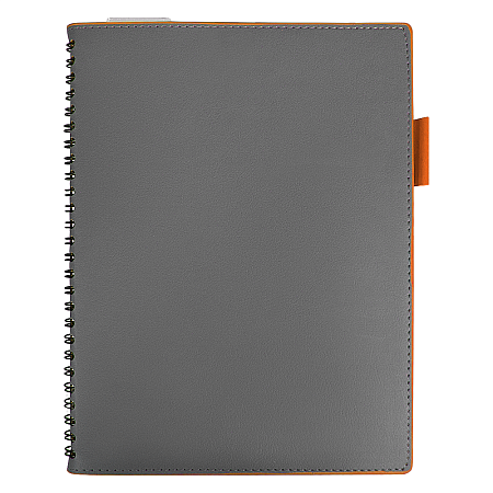Ежедневник Flexy Verde Sivilia B5 на пружине, серо-оранжевый, недатированный, в гибкой обложке