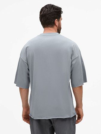 Футболка унисекс оверсайз T1, серая, размер XS/S