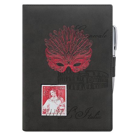 Ежедневник-портфолио Клип (Clip NEO) недатированный в подарочной коробке, черный (в комплекте ручка Tesoro серебро)