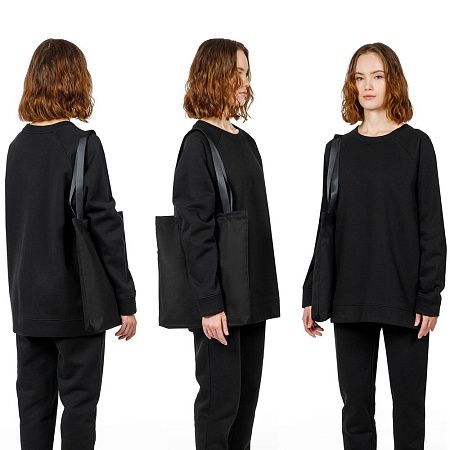 Шопер B4, черный с черными ручками