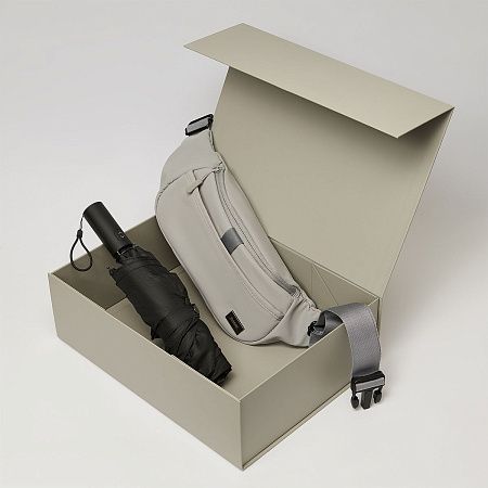 Подарочный набор Boston, Filton, серый (поясная сумка, зонт)