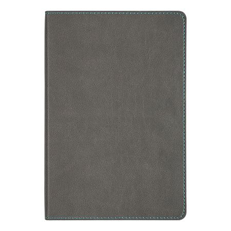 Ежедневник Flexy Latte Print Sample А5, серый с бирюзовым срезом, недатированный, в гибкой обложке