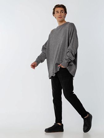 Джемпер оверсайз унисекс Grunge в сумке, серый, размер S/M