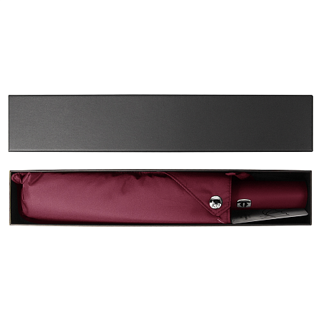 Зонт складной автоматический,  Forest Lotus, диаметр 100 см, радиус 23 дюйма, 9 панелей, в подарочной коробке, бордовый