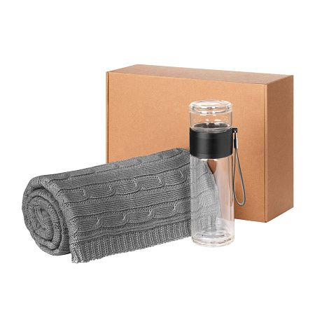 Подарочный набор Terso, Fado, серый (плед, термобутылка)