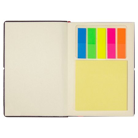 Блокнот А6 Van Diemen, со стикерами, в гибкой обложке c резинкой в линейку, черный