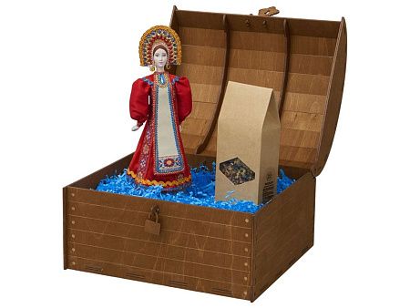 Подарочный набор: кукла фарфоровая, чай "Малина с мятой"