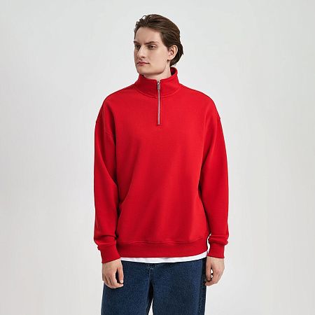 Толстовка на молнии унисекс Флоу (Flow), красная, размер M/L