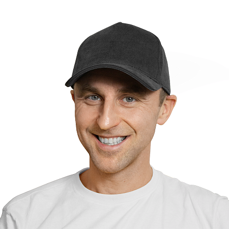 Кепка 5-панельная Greenwich 350, c черным сендвичем, черная