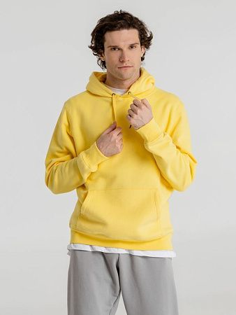 Толстовка с капюшоном унисекс King, желтая, размер S